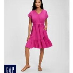 Tiered V-Neck Dress with pockets